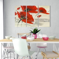 Canvas 24 x 36 - Abstract red flowers in the wind