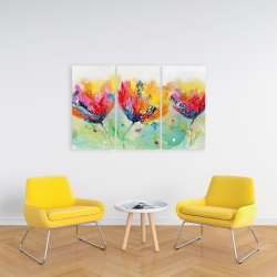 Toile 24 x 36 - Quatre fleurs colorées