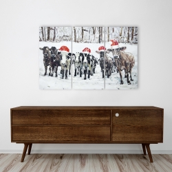 Canvas 24 x 36 - Curious christmas cows