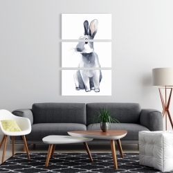Canvas 24 x 36 - Gray curious rabbit
