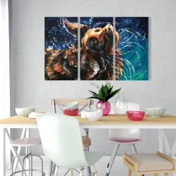 Canvas 24 x 36 - Wet golden retreiver shaking to dry
