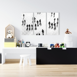 Toile 24 x 36 - Vue aérienne des gens dans la rue