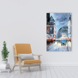Canvas 24 x 36 - Abstract red and blue city
