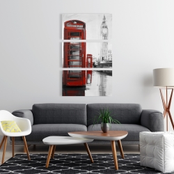 Canvas 24 x 36 - Red phonebooth with the big ben