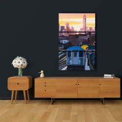 Canvas 24 x 36 - Sunset over the subway in new-york