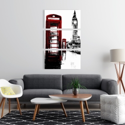 Canvas 24 x 36 - Telephone box and big ben of london