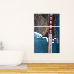 Toile 24 x 36 - Vue aérienne du golden gate et ses montagnes
