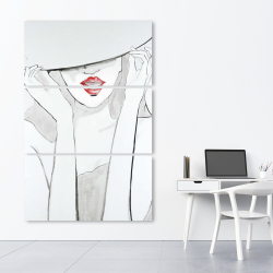 Toile 40 x 60 - Femme avec grand chapeau