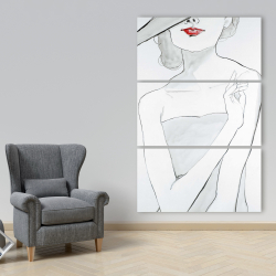 Canvas 40 x 60 - Woman with hat