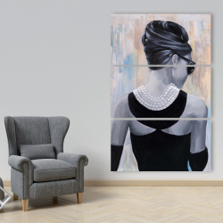 Toile 40 x 60 - Audrey hepburn de style abstrait vue de dos