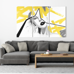 Toile 40 x 60 - Femme au trait jaune