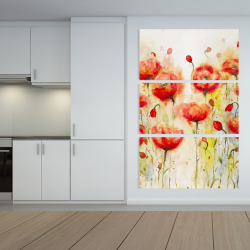Canvas 40 x 60 - Red flowers garden