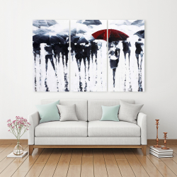Canvas 40 x 60 - Abstract silhouettes under the rain