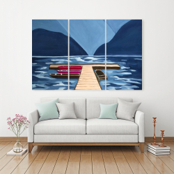Canvas 40 x 60 - Lake, quai & mountains