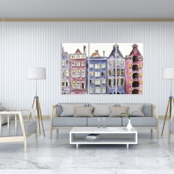 Toile 40 x 60 - Vieilles maisons historiques d'amsterdam