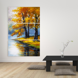 Canvas 40 x 60 - Two trees by the lake