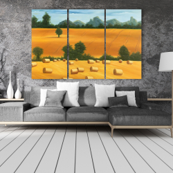 Canvas 40 x 60 - Hay bale fields