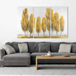 Canvas 40 x 60 - Seven abstract yellow trees