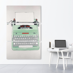 Toile 40 x 60 - Machine à écrire menthe