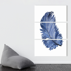 Canvas 40 x 60 - Watercolor blue feather