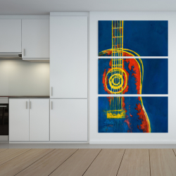 Canvas 40 x 60 - Modern blue abstract guitar
