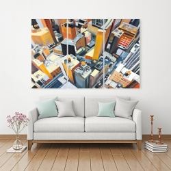 Canvas 40 x 60 - High top view of buildings in new york