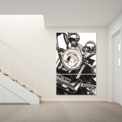 Canvas 40 x 60 - Realistic sepia motorcycle 