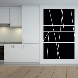 Toile 40 x 60 - Rayures blanches sur fond noir