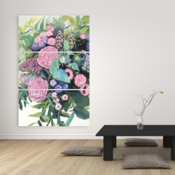 Toile 40 x 60 - Mélodie de fleurs fuchsia