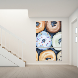 Canvas 40 x 60 - Watercolor doughtnuts with icing