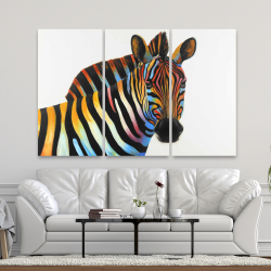 Canvas 40 x 60 - Colorful profile view of a zebra