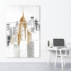 Canvas 40 x 60 - Blurry sketch style cityscape