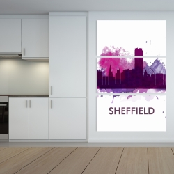 Canvas 40 x 60 - Sheffield city color splash silhouette