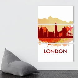 Toile 40 x 60 - Silhouette en éclats de peinture de londre