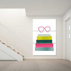 Canvas 40 x 60 - Heart shape glasses with books
