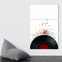 Canvas 40 x 60 - Notes escaping from a vinyl record