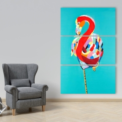 Canvas 40 x 60 - Colorful flamingo