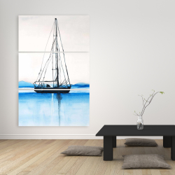 Canvas 40 x 60 - Sailboat on a calm water