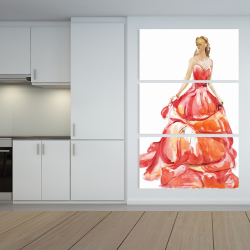 Canvas 40 x 60 - Beautiful red prom dress
