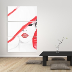 Toile 40 x 60 - Femme avec un chapeau d'été