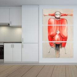 Canvas 40 x 60 - Small red moped