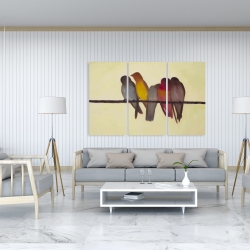 Canvas 40 x 60 - Five birds on a branch