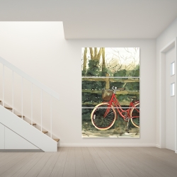 Toile 40 x 60 - Randonnée dans les bois en bicyclette