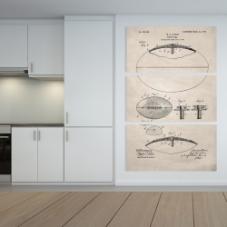 Toile 40 x 60 - Schéma beige d'un ballon de football