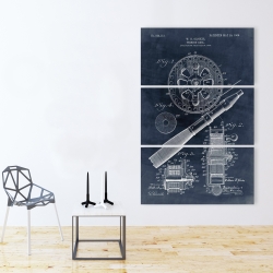 Canvas 40 x 60 - Blueprint of a fishing reel