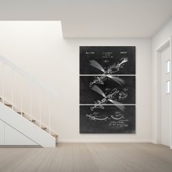 Canvas 40 x 60 - Black blueprint of a fish lure
