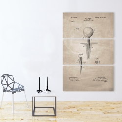 Canvas 40 x 60 - Beige blueprint of golf tee