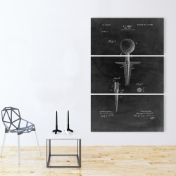 Canvas 40 x 60 - Black blueprint of golf tee