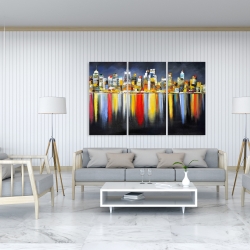 Canvas 40 x 60 - Colorful reflection of a cityscape by night