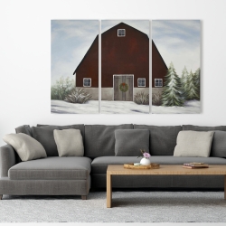 Toile 40 x 60 - C'est l'hiver à la ferme